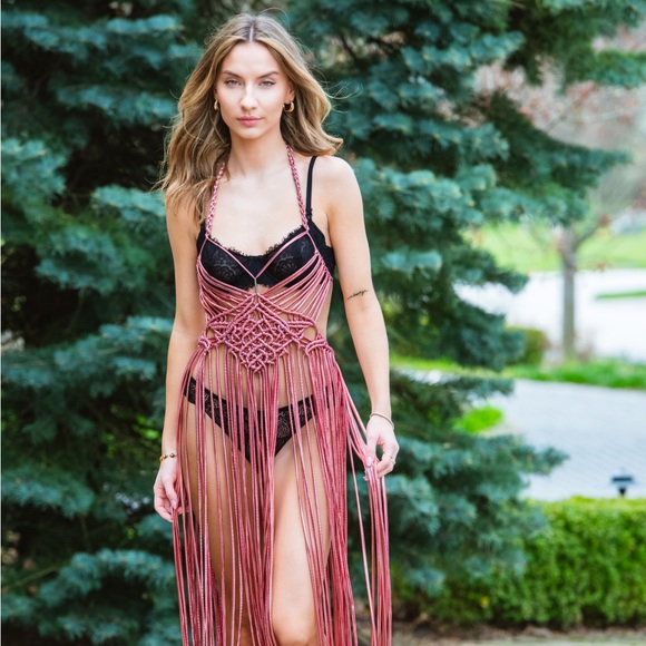 Handmade Macrame Dress Metallic - Picture 8 of 14